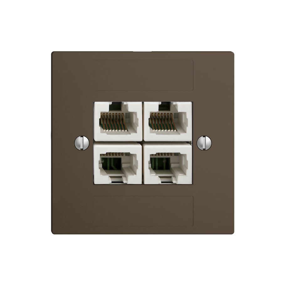 Einsatz zu UP-Anschlussdose 4×RJ45/u 4P getr. EDIZIOdue coffee ITplus