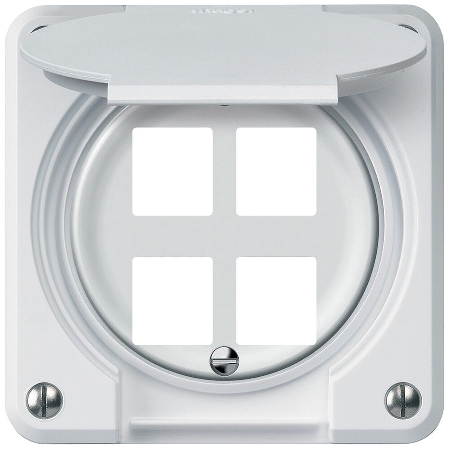 Kit di montaggio INC robusto diritto per 4 prese 86×86mm bianco