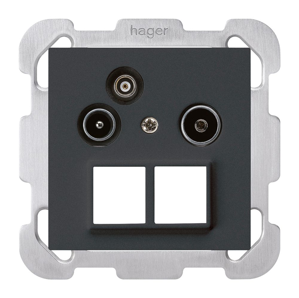 UP-Antennendose R/TV/Daten HMS kallysto B 19dB schwarz