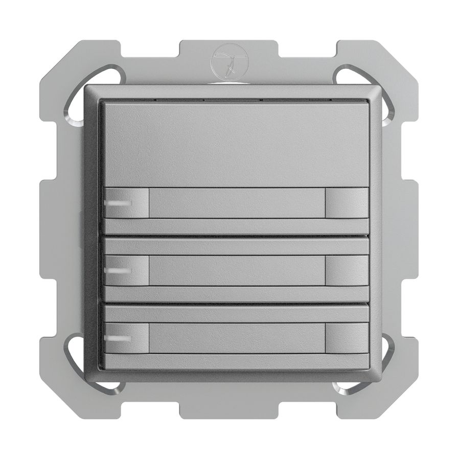 UP-KNX-Taster RGB EDUE, 250mW, m.RGB-LED, m.Papier., 3×Taste, 2×Tastenb., si