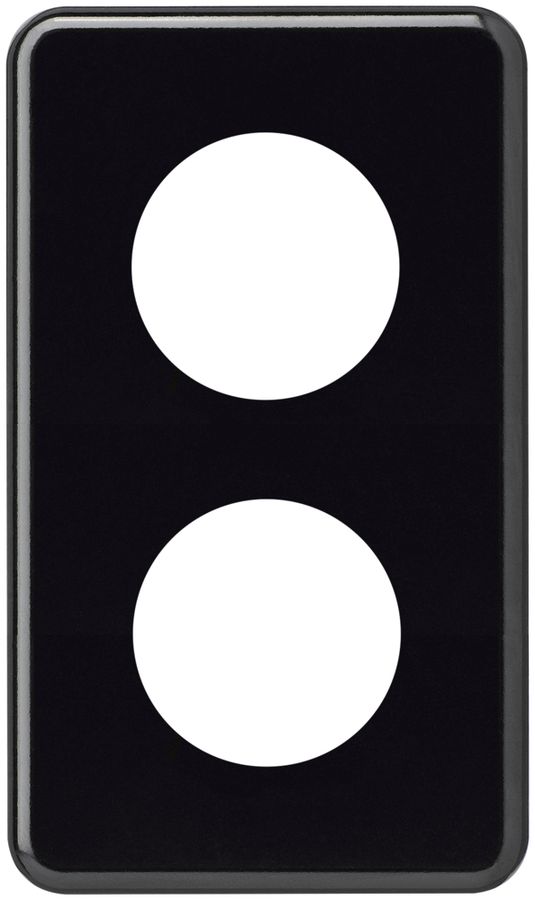 Abdeckplatte basico 2×1 2×Ø43mm schwarz