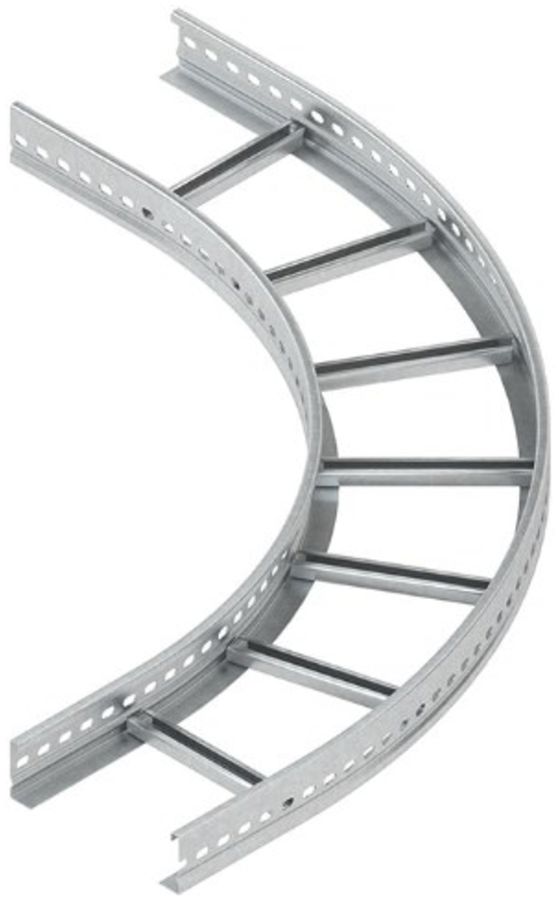 Gomito 90° Niedax, per KL, piccolo, 60×600mm, con guide laterali forate