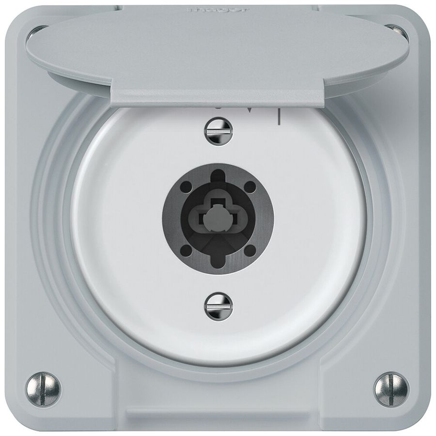 UP-Schlüsselschwenktaster robusto 1P 1NO 20A 250V 86×86mm grau
