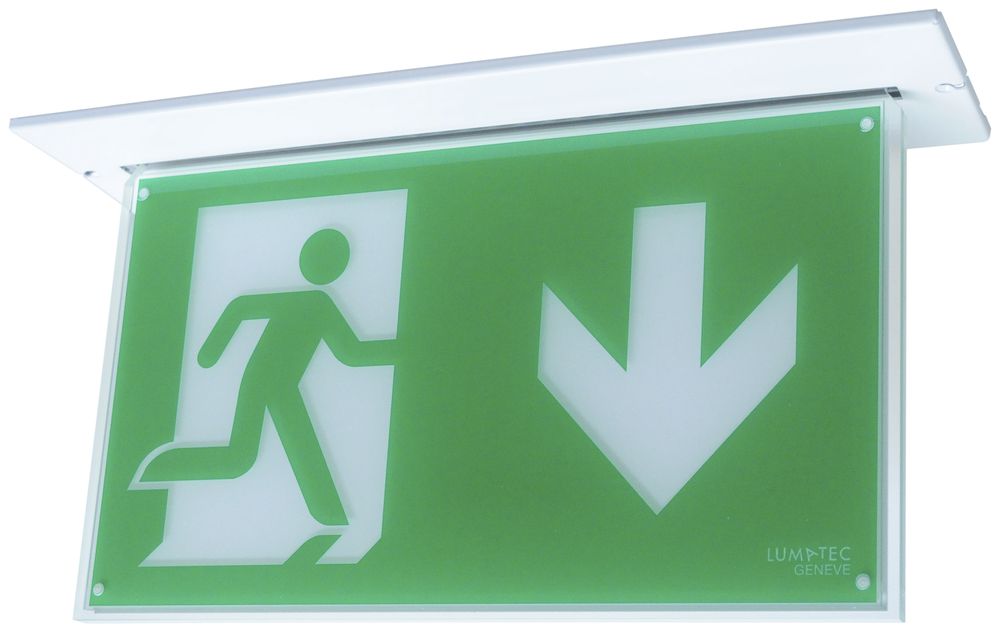 Luminaire de secours LED Lumatec A12 L25U220EM-OS, source centrale plafond susp.