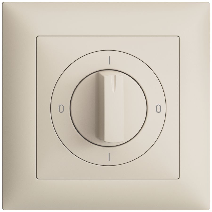 Frontset EDIZIOdue 0-1-0-1 crema 88×88mm für Drehschalter