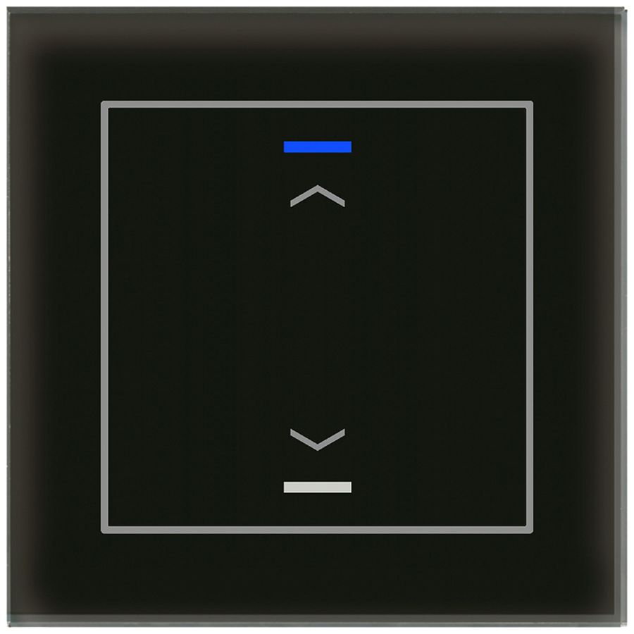 Poussoir KNX RGBW ENC MDT BE-GTL10S.A1S 1t/2a verre noir "jalousie"