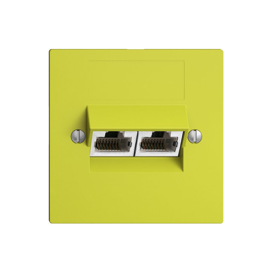 UP-Dose 2×RJ45/s 8P getr. EDIZIOdue lemon ITplus