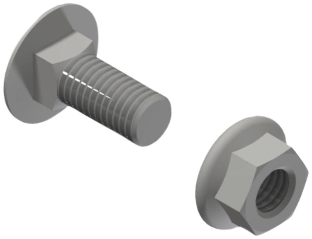 Vis de fixation Niedax M10×25mm avec écrou pour console T-Scopic