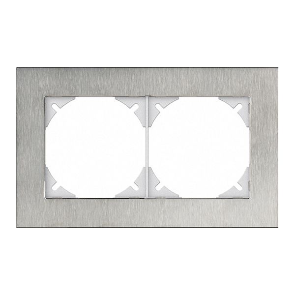 Abdeckrahmen EDIZIOdue prestige 1×2 chromstahl geschliffen