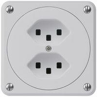 UP-Steckdose robusto 2×Typ 23 grau ohne Klappdeckel für Kombination
