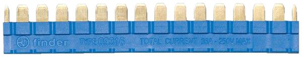 Pettine collettore Finder 093.16, 16-poli per base relè 39/93, blu