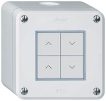 AP-KNX-Storentaster Hager BA robusto Q 4-fach 86×86mm weiss