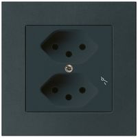 Presa INC kallysto.pro 2×T13/1 nero con protezione bambini