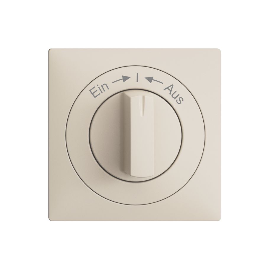 Frontset EDIZIOdue Ein->I<-Aus crema 60×60mm für Schwenktaster