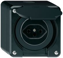 AP-Steckdose robusto Typ 23 schwarz mit Steckklemmen