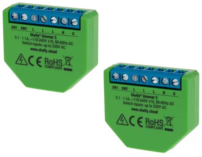 Shelly dimmer SL WiFi-Dimmer, 2er Set WLAN Dimmer