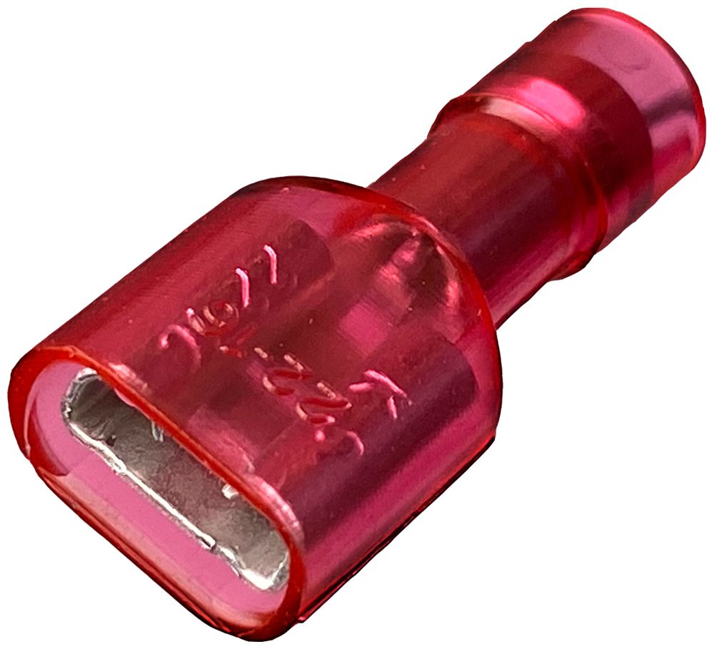 Flachsteckhülse Ferratec KSVP vollisoliert PC flach 2.8×0.8mm 0.5…1mm² rot