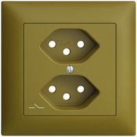 Kit frontal EDIZIOdue olive 88×88mm 2×T13/1