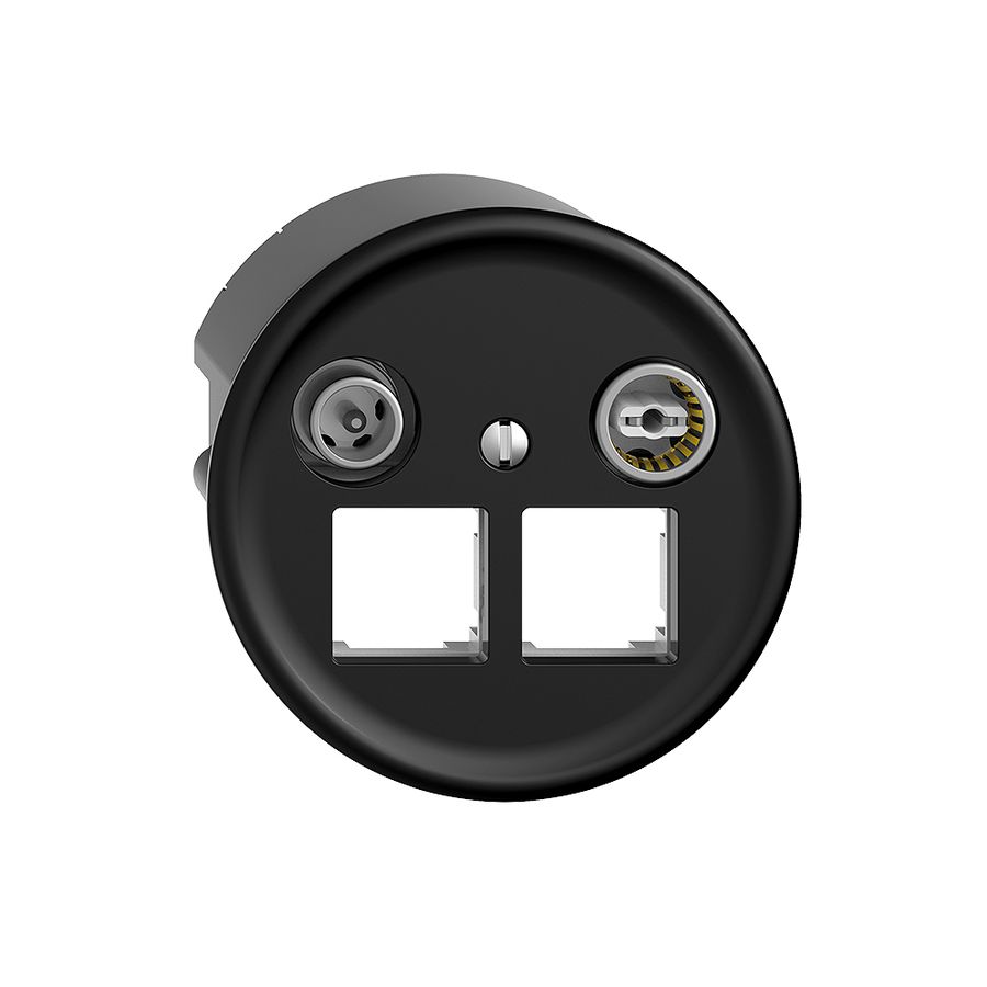 Multimediadose Sdue Q EASYNET 4dB, f.2×RJ45 S-One, schwarz