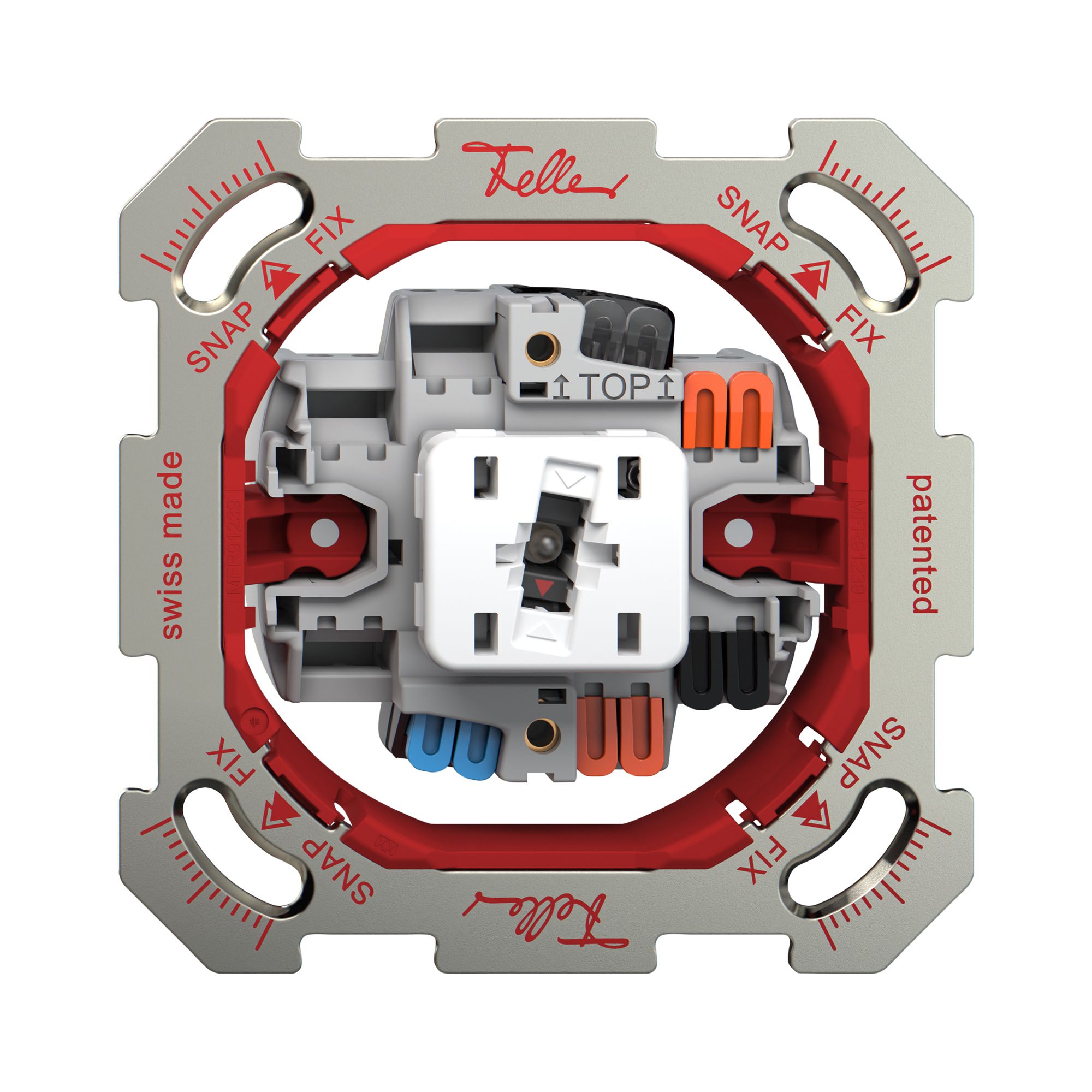 Poussoir ENC Feller SNAPFIX® ARK/1P lat.rouge