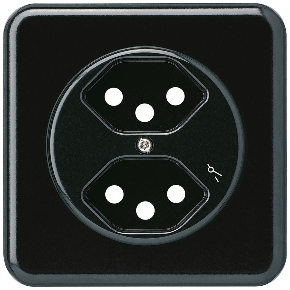 UP-Frontset basico 2×Typ 13/1 schwarz 86×86mm mit Kinderschutz