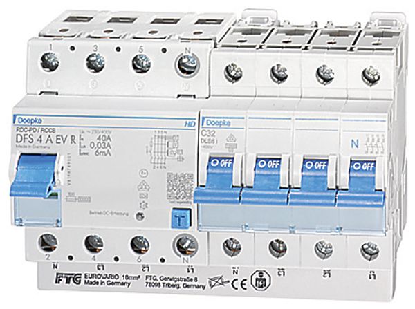 FI-/LS-Schalter-Set Doepke DFS 4 A EV EV-FI-LS SET, 32A, Einspeisung unten