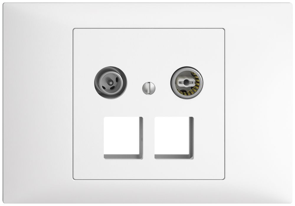 Prise multimédia 4dB INC Edue BKE, prise de dérivation, pour 2×RJ45 Keystone, bc