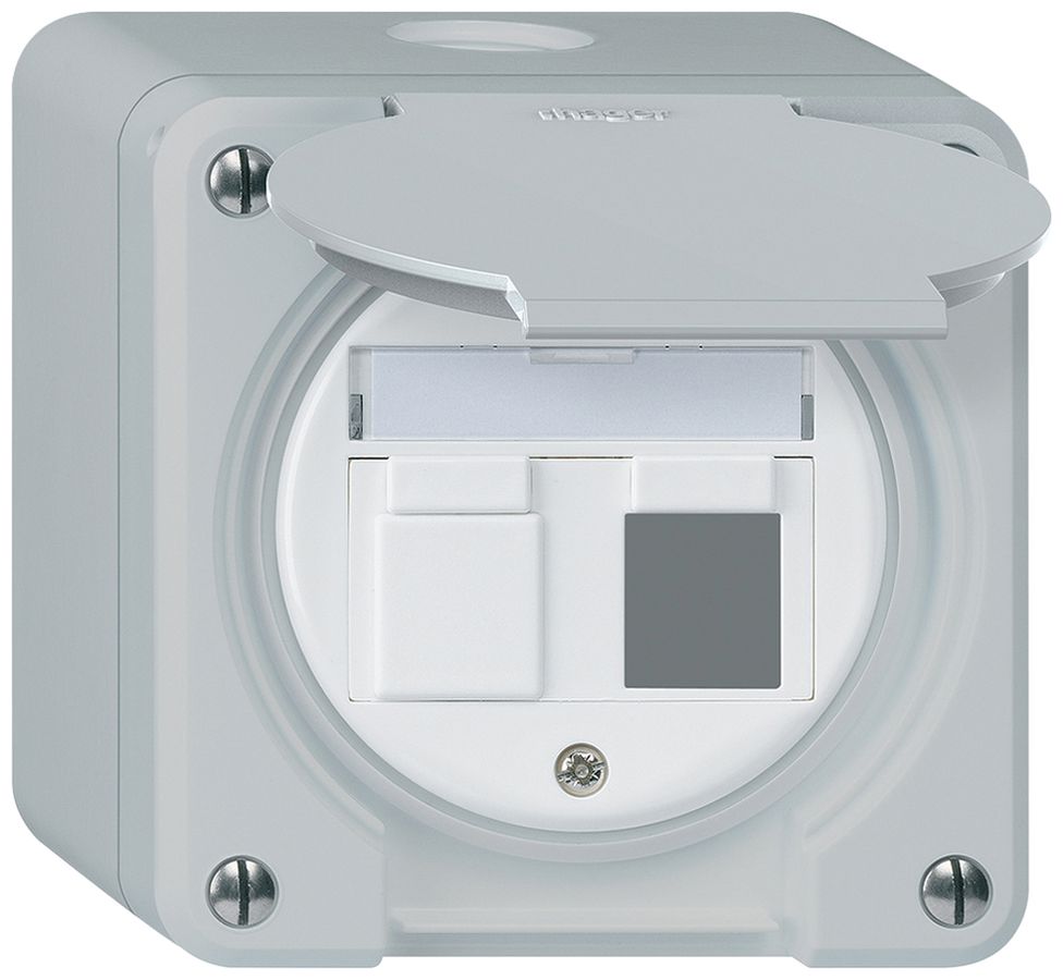 Kit de montage AP robusto IP55 plat gris pour 2×Keystone