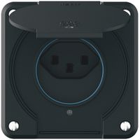 Steckdose robusto 1×Typ 23 beleuchtet IP55 schwarz