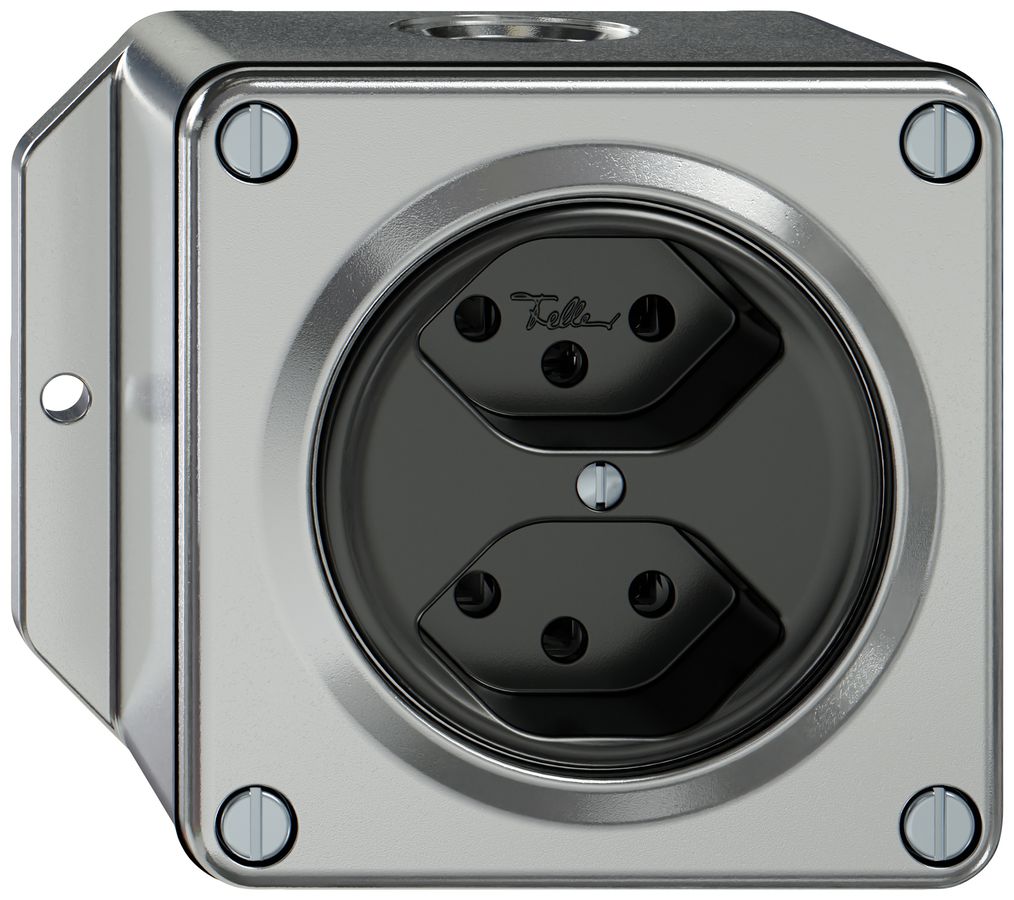 Presa AP ELEMENT 2×tipo 13 10A 250V IP20 alluminio