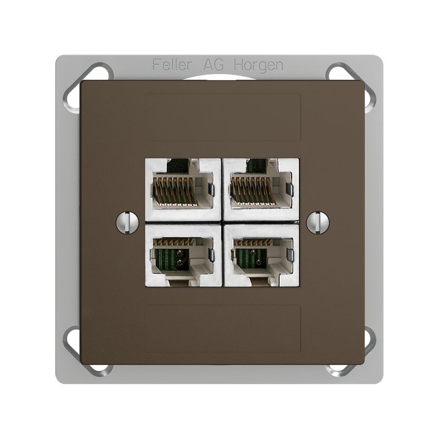 EB-Dose 4×RJ45/s 4P getr. EDIZIOdue coffee ITplus