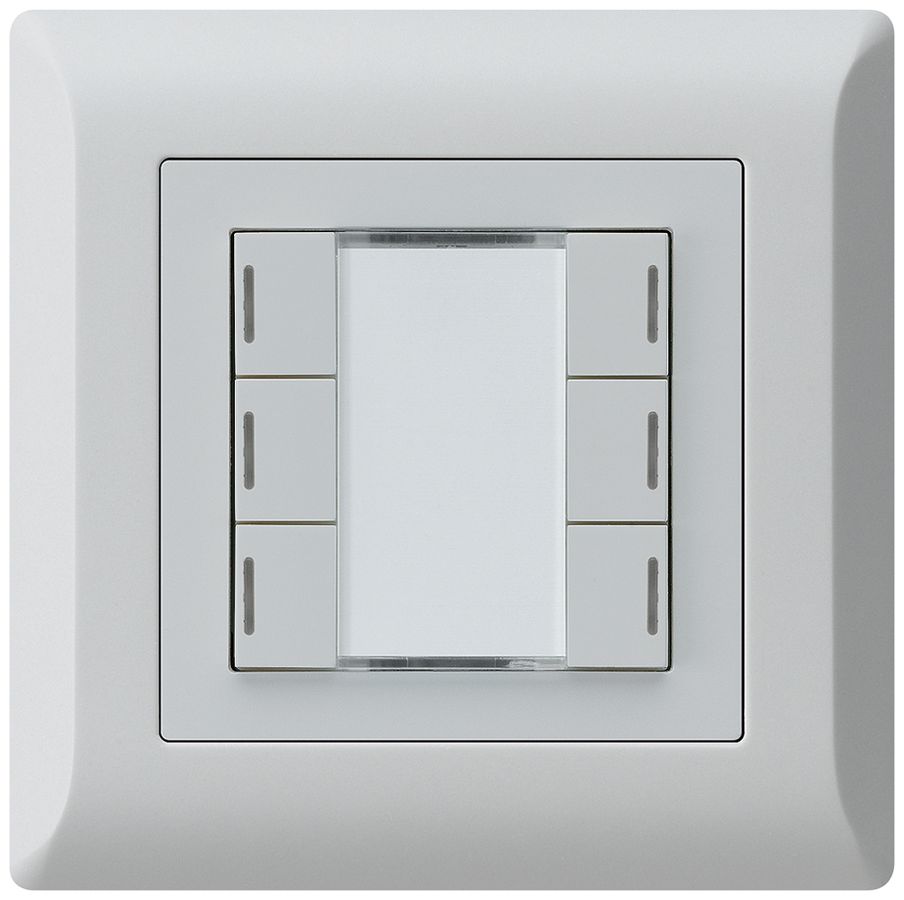 UP-Taster kallysto.line KNX 6×RGB LED s/e-link hellgrau