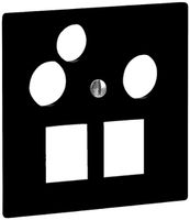 Frontplatte R&M MiniDat 2×RJ45 3×Koax 60×60mm schwarz