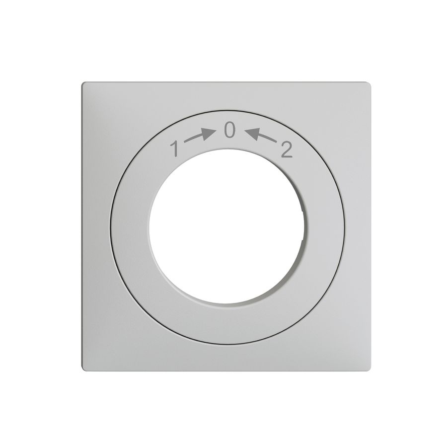 Frontset EDIZIOdue 1->0<-2 hellgrau 60×60mm für Schwenktaster