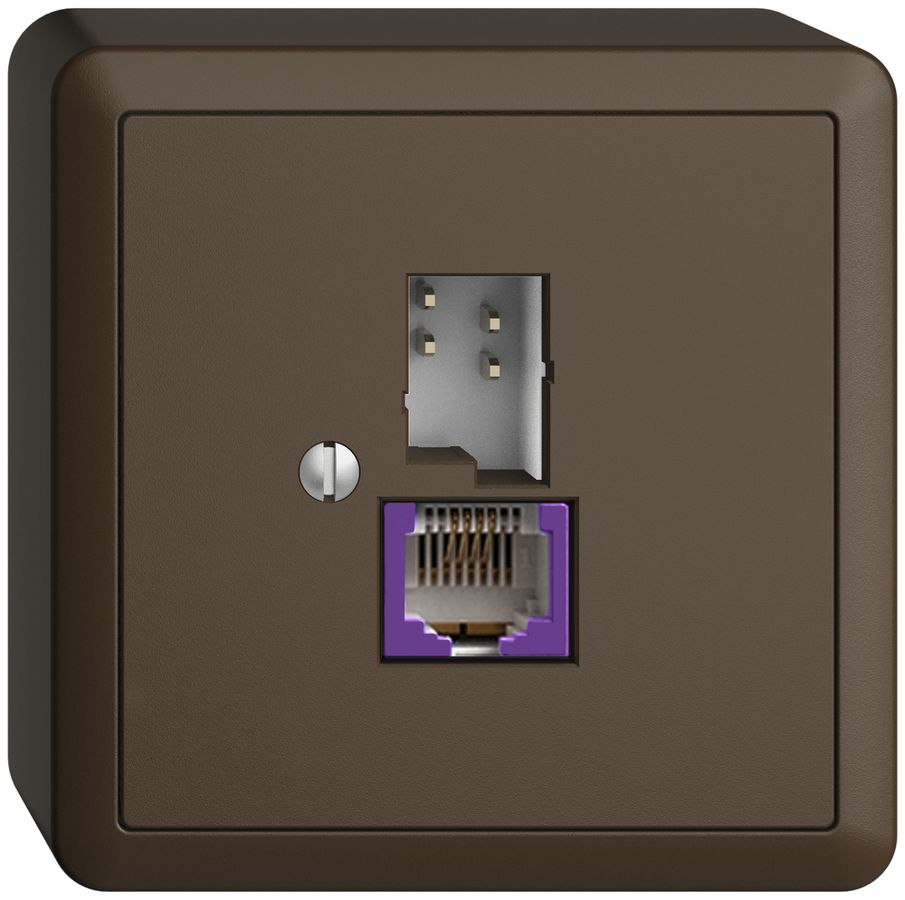 AP-Dose T+T 6P/1×RJ45 DSL-Breitband EDIZIOdue coffee