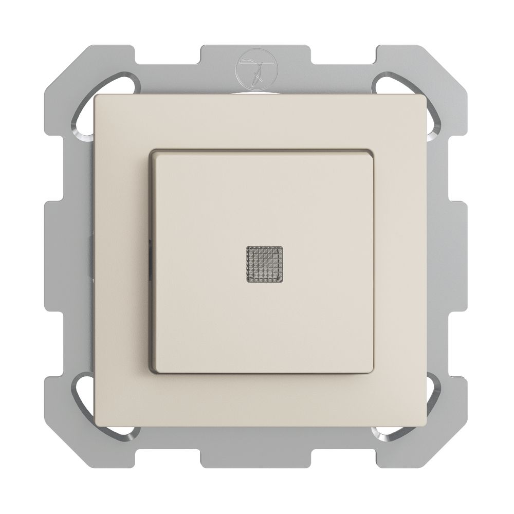 UP-Leuchttaster EDIZIOdue A-R/1P crema, mit Linse, LED gelb