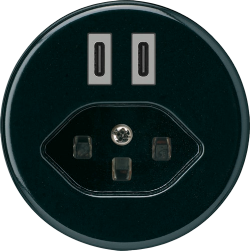 USB-Ladesteckdose Hager basico C-C 20W+T23 5V schwarz