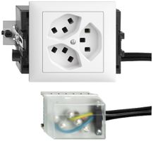 EB-Steckdose 3×T23 16A weiss 53mm L1 EDIZIOdue für Ecobus power