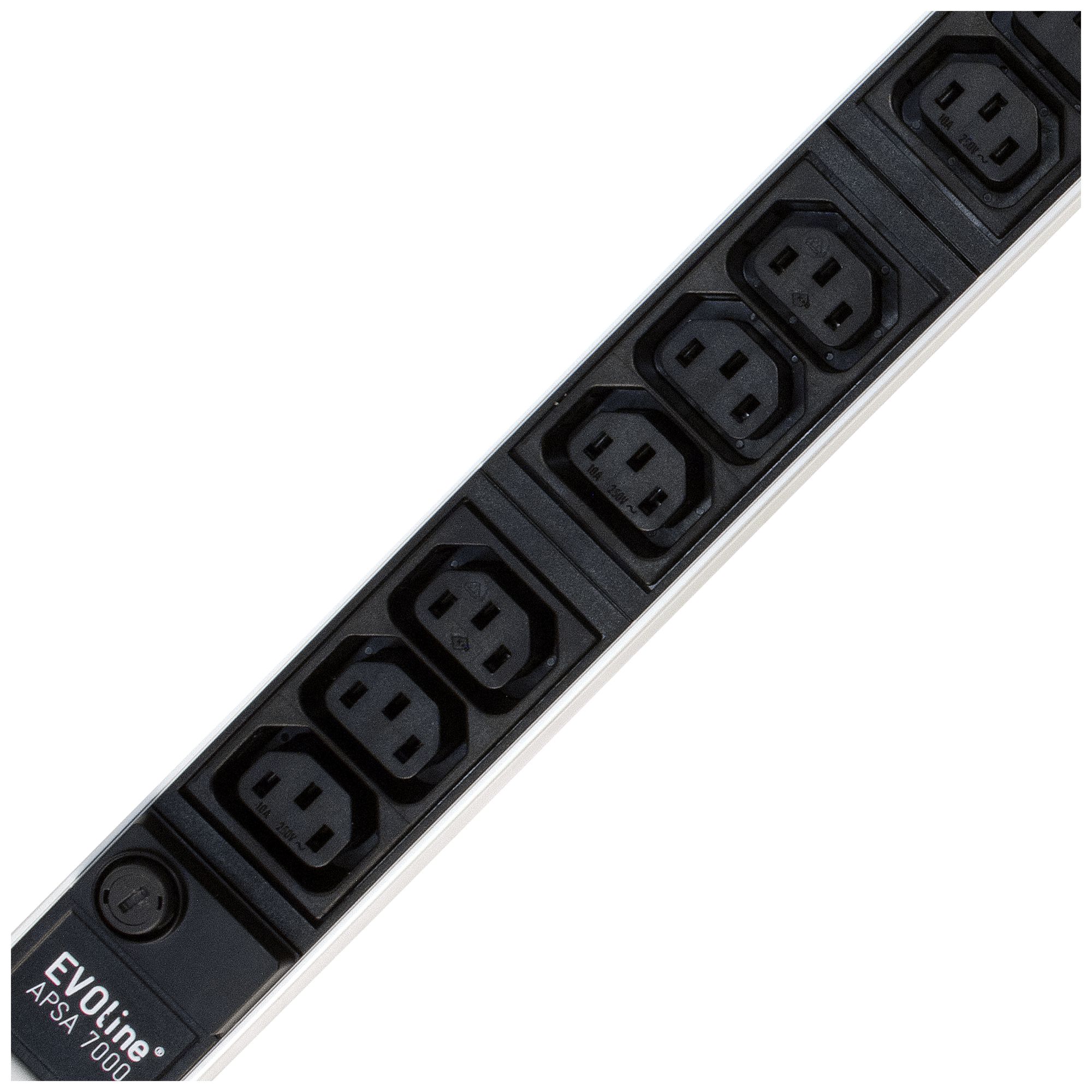 Bloc multiprise A. Steffen 19" 1UH 12×C13 (T113) 3m argent/noir