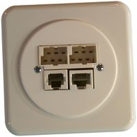 Presa di raccordo INC 2×TT/RJ45/RJ11/u ADSL ITplus bianco