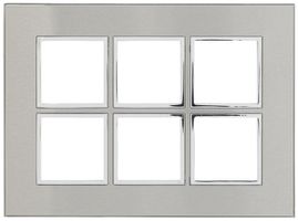 En-tête ENC Legrand Arteor 2×3, horizontal, stainless steel