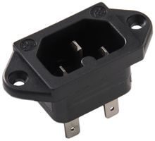 EB-Apparatestecker Typ C16 ELBRO 10A 230VAC max.120°C 6.3mm schwarz IP20