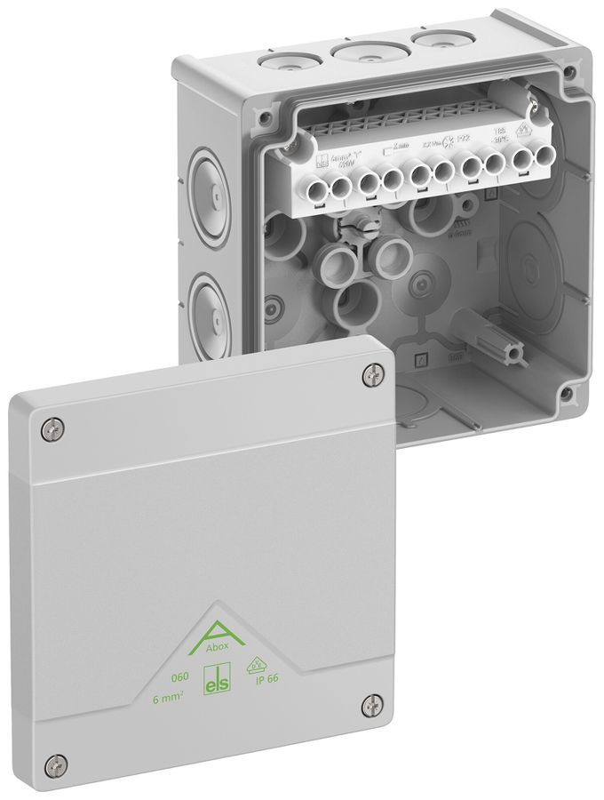 Boîte de dérivation AP Spelsberg Abox 060-6² 127×127×70mm IP66 gr
