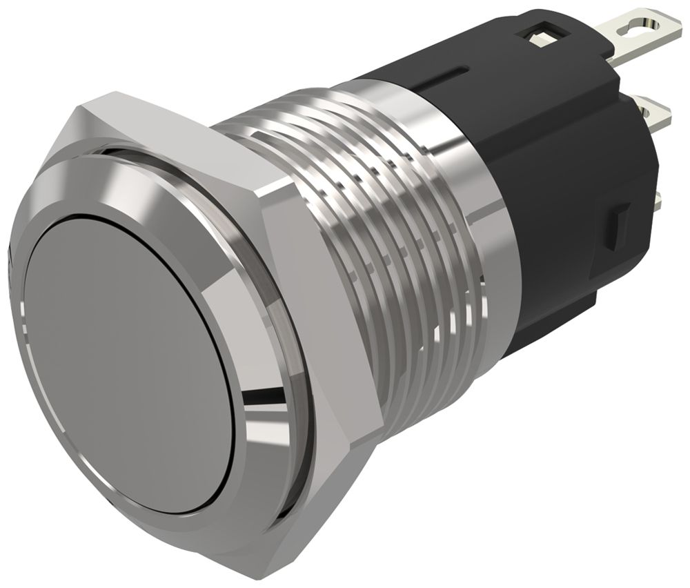 Drucktaster EAO 82 1COM Lötanschluss flach Ø16mm tastend Edelstahl
