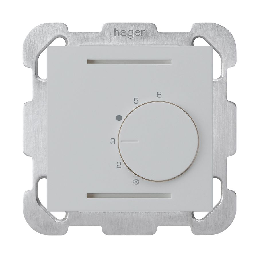 UP-Raumthermostat kallysto hellgrau ohne Schalter mit Befestigungsplatte