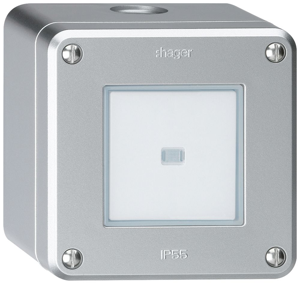 AP-Druckschalter robusto IP55 Schema 3/2P beleuchtet aluminium