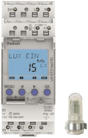 Interruttore crepuscolare Theben LUNA 111 top3 AL, 1-canale
