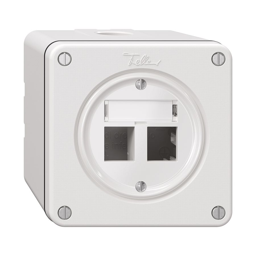 Kit de montage NAPU Feller freenet, pour sortie droite, double, blanc