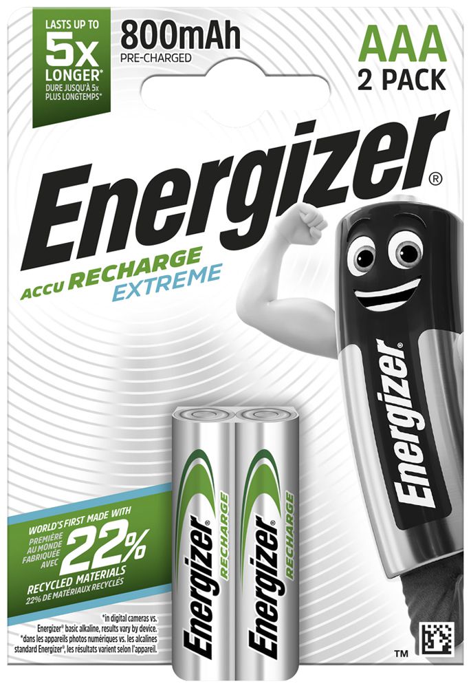 Accu NiMH Energizer Extreme HR03 1.2V, 800mAh, 2pièces