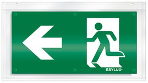 Plaque avec pictogramme ESYLUX pour SLX flèche vers la gauche
